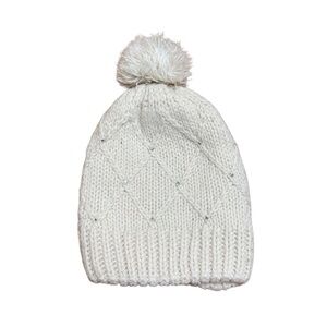 BluKids| Kids Cream Knit Beanie with Pom Pom